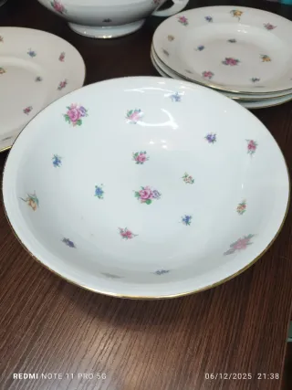 Antigua vajilla francesa 9 piezas porcelana