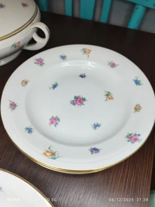 Antigua vajilla francesa 9 piezas porcelana