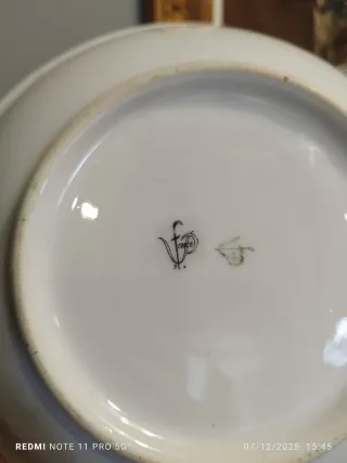 Antigua vajilla francesa 9 piezas porcelana