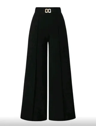 Pantalón negro de vestir con cinturón