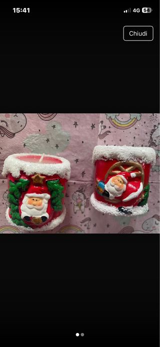 2 candele Natale Babbo Natale