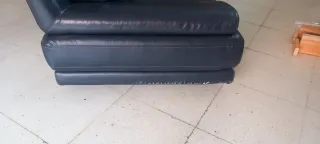 Sofá de piel negro 2 plazas