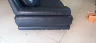 Sofá de piel negro 2 plazas