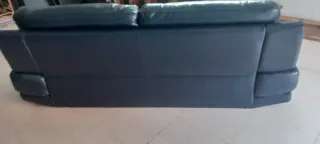 Sofá de piel negro 2 plazas