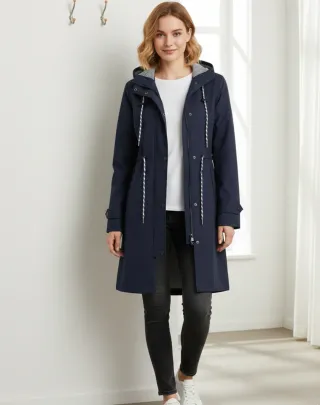 Parka impermeable mujer Talla M Azul Marino