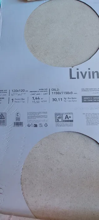 cerámica suelo 120x120 rect.