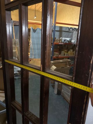 Puerta doble madera con cristales