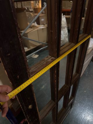 Puerta doble madera con cristales