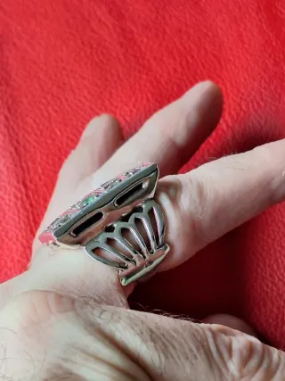 Anillo Plata 12 Esmeraldas Talla brillante,unico!