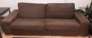 Juego de sofas de tela marrón