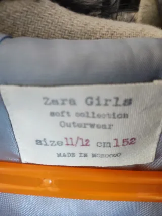 Cappotto in tessuto grigio con cappuccio e pelo per bambini 11-12 anni