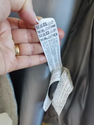 Cappotto in tessuto grigio con cappuccio e pelo per bambini 11-12 anni