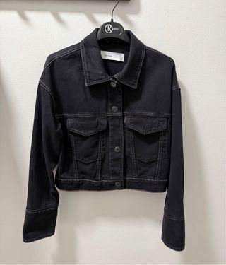 Giacca denim Bershka nera