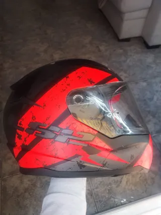 Casco Moto LS2 Rapid Negro y Rojo talla XS