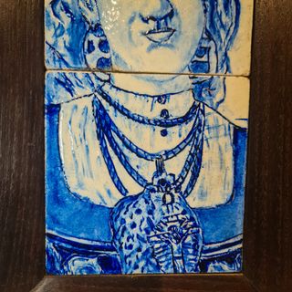 Painel Azulejos Pintado à Mão - Figura