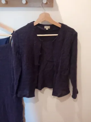 Conjunto vestido y chaqueta azul marino