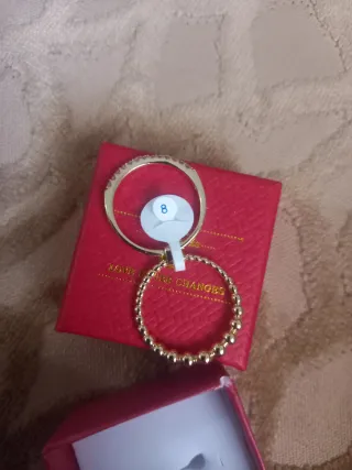 Anillo Dorado Acero Inoxidable Talla 8