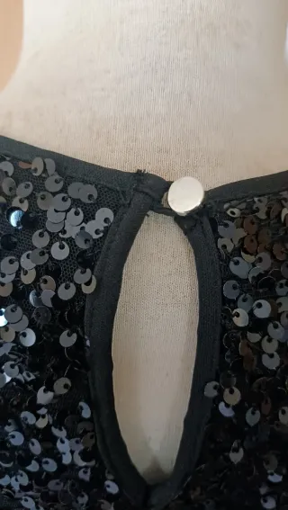 Top fiesta lentejuelas negro