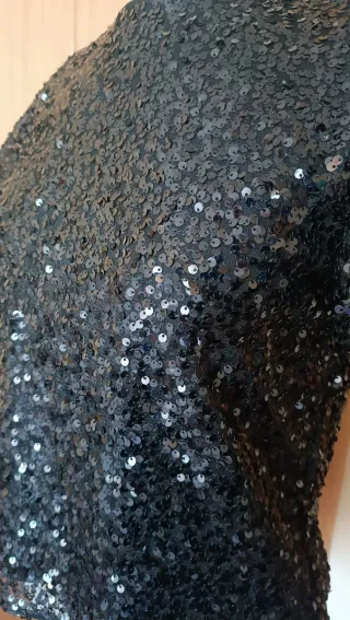 Top fiesta lentejuelas negro