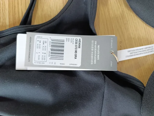 Reggiseno sportivo nero taglia XL