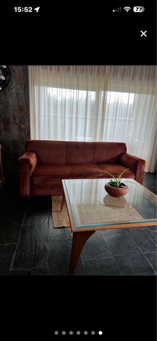 Sofá Vintage Terciopelo Marrón