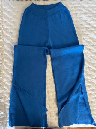 Conjunto tejido crochet azul T.38