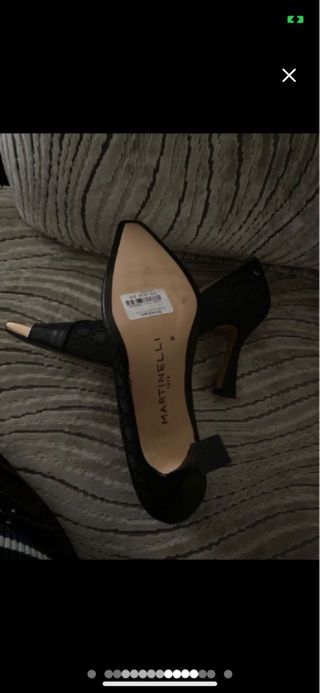 Zapatos Martinelli Negros Talla 39 Punta Dorada