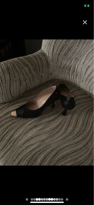 Zapatos Martinelli Negros Talla 39 Punta Dorada