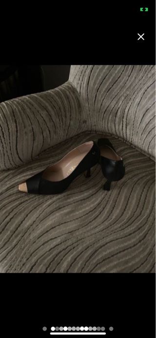 Zapatos Martinelli Negros Talla 39 Punta Dorada