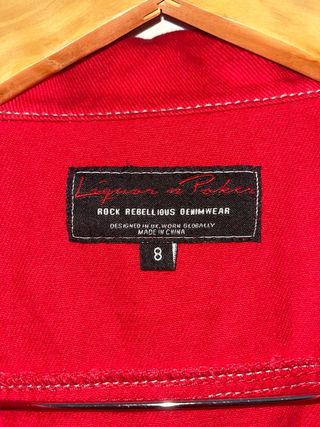 Tuta intera denim rossa stile western/Elvis