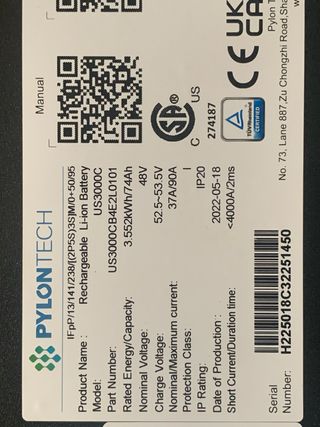 Modulo celdas Pylontech US3000C