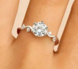 Anillo Plata 1CT Moissanita