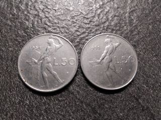 50 Lire Vulcano anni 1954-1955-1956-1957 Italia