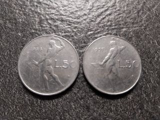 50 Lire Vulcano anni 1954-1955-1956-1957 Italia