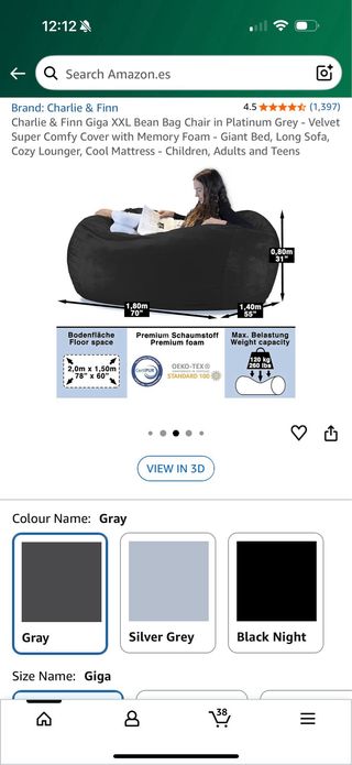 Charlie & Finn Giga XXL Puf Terciopelo (Bean bag)