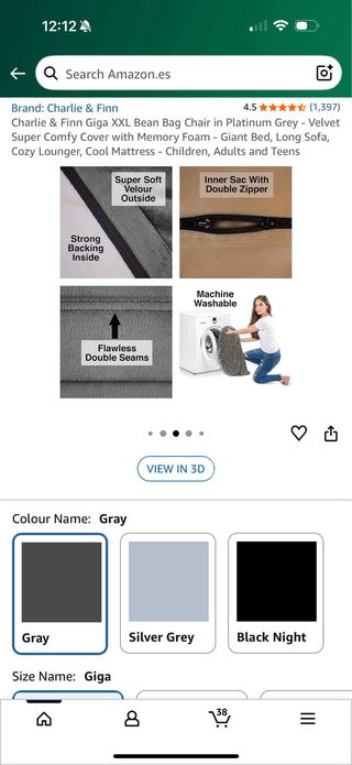 Charlie & Finn Giga XXL Puf Terciopelo (Bean bag)