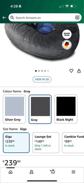 Charlie & Finn Giga XXL Puf Terciopelo (Bean bag)