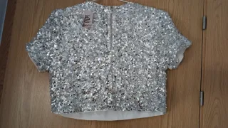 Top lentejuelas plata fiesta