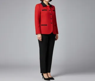 Chaqueta Chanel Lana Vintage Roja y Negra