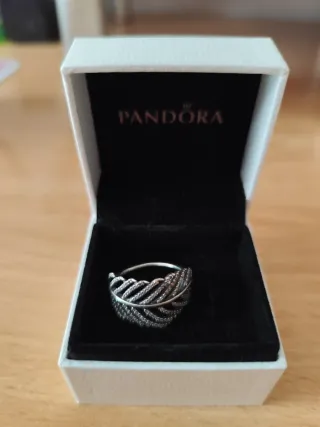 Anillo Pandora Pluma Plata