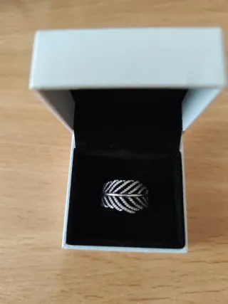 Anillo Pandora Pluma Plata