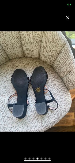 Sandalias tacón negras talla 39