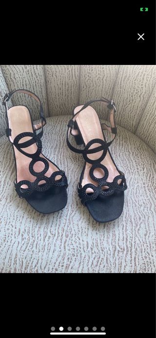 Sandalias tacón negras talla 39