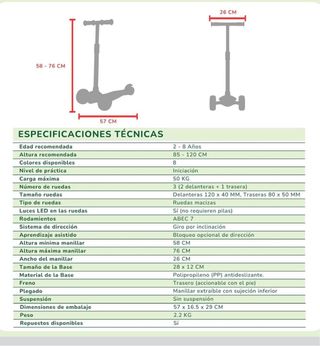 Patinete infantil 3 ruedas ajustable