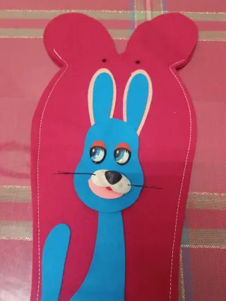 Calza befana coniglio feltro 67x17cm