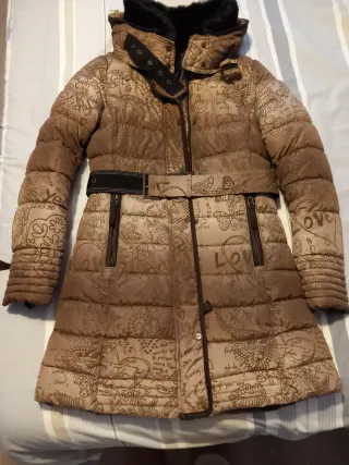 Abrigo Desigual Mujer Beige y Marrón