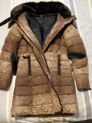 Abrigo Desigual Mujer Beige y Marrón