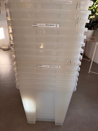 28 Cajas Samla IKEA 65L Transparente