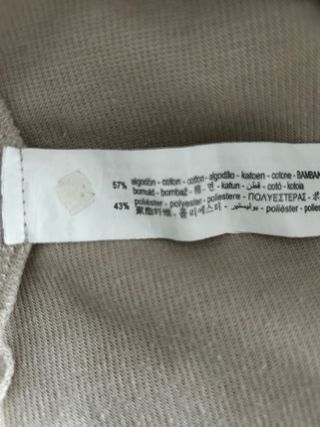 Vestido Zara Beige Manga Corta Cuello Alto