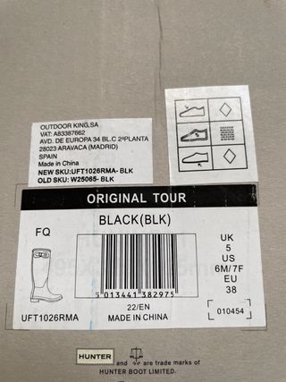 Botas Hunter Negras Talla 38